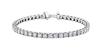 14K White Gold cttw Lab Grown Diamond Tennis Bracelet