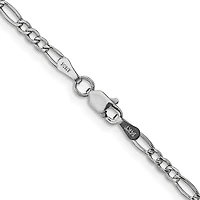 14K Gold 7.3mm Semi-Solid Figaro with Lobster Clasp Chain - /