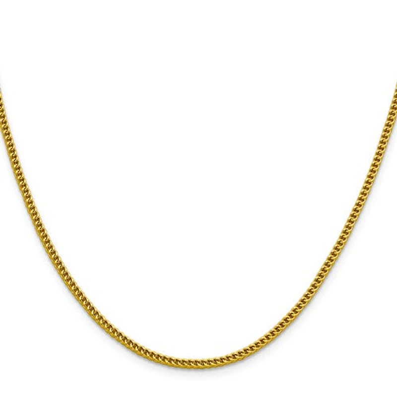 14K Yellow Gold 3.7mm Semi-Solid Franco with Lobster Clasp Chain