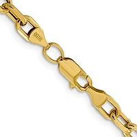 14K Yellow Gold 4.9mm Semi-Solid Diamond-cut Open Link Cable with Lobster Clasp Chain - /