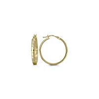 10K Yellow Gold 25mm Hammered Earrings