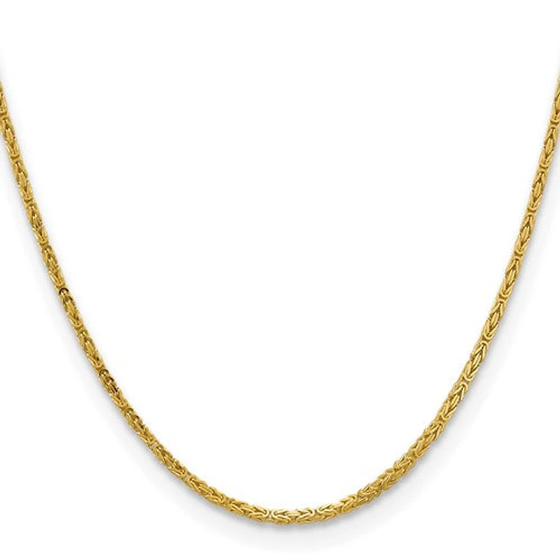 14K Gold 2.0mm Byzantine Chain - /