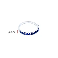 10K White Gold Created Sapphire Ring, size 6.5