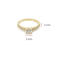 14K Yellow Gold 0.70cttw Canadian Diamond Engagement Ring, size 6.5 - 4.5
