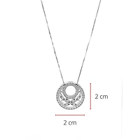 10K White Gold 0.50cttw Diamond Pendant with Box Chain - 18 Inches