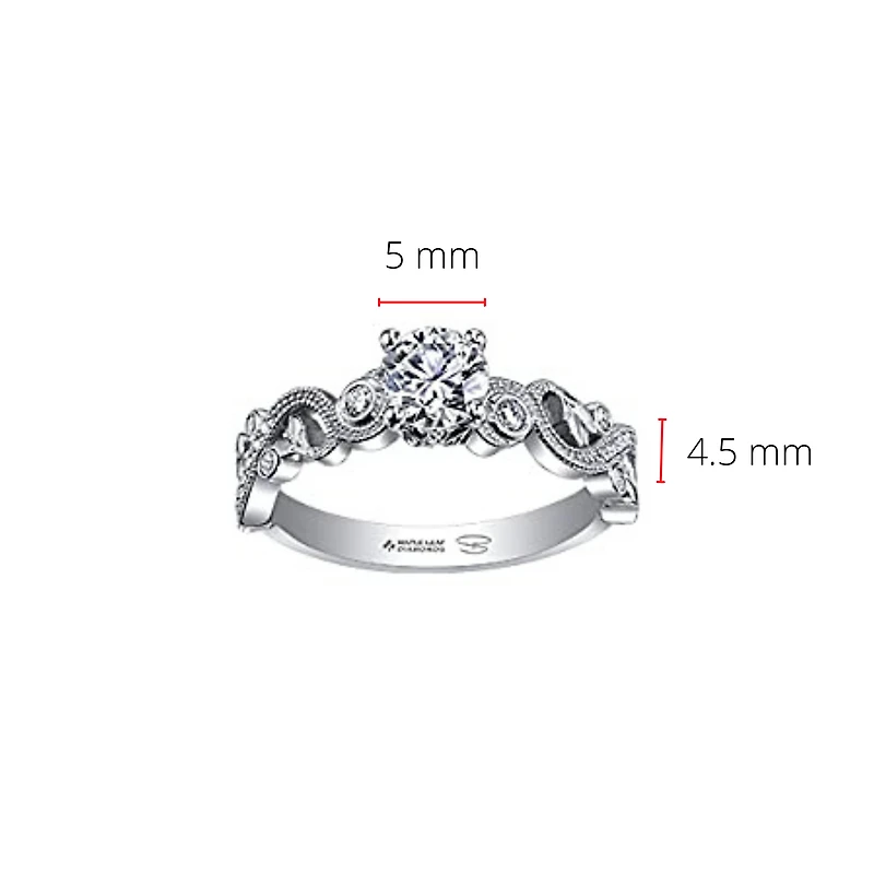 18K White Gold 0.50cttw Canadian Diamond Engagement Ring - 4.5