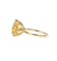 10K Yellow Gold 12mm Citrine Ring - Size 7