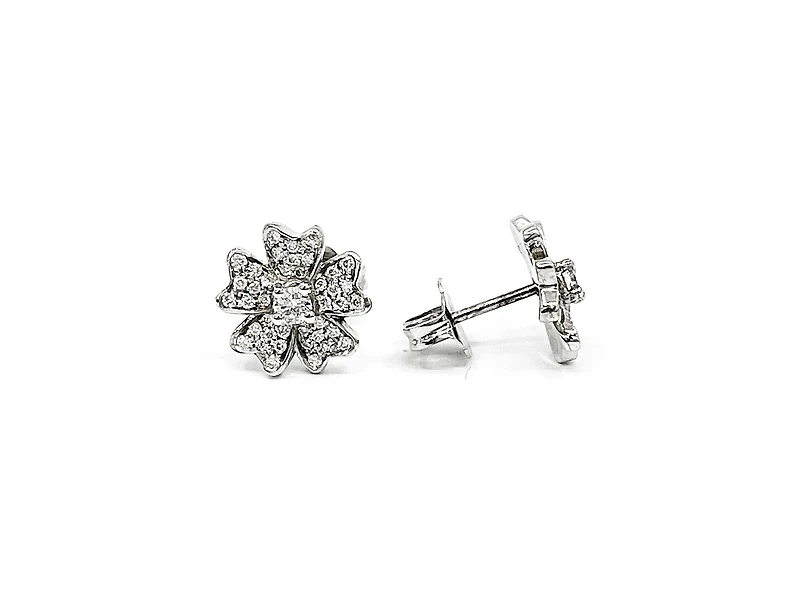 14K White Gold 0.34cttw Diamond Stud Earrings