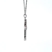 10/14K White Gold 0.85cttw Diamond Cross Pendant, 18"