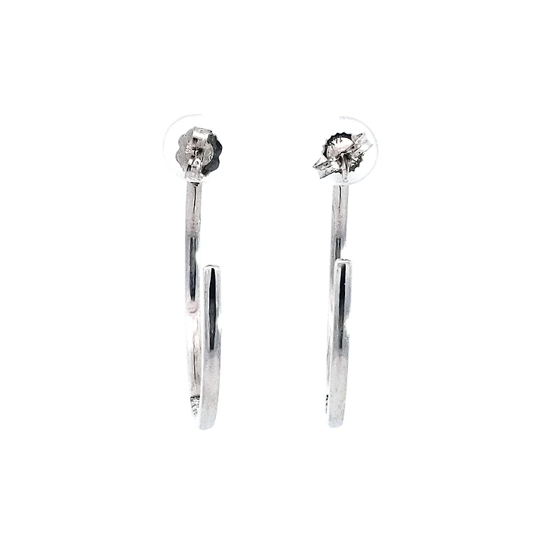 14K White Gold 0.74cttw Diamond Hoop Earrings