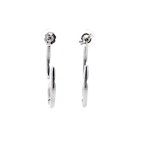 14K White Gold 0.74cttw Diamond Hoop Earrings