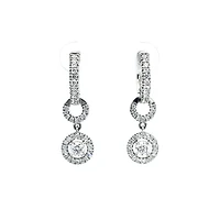 14K White Gold 0.93cttw Diamond Drop Earrings