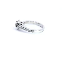 14K White Gold 0.67cttw Diamond Halo Engagement Ring, 6.5