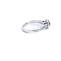 14K White Gold 0.67cttw Diamond Halo Engagement Ring, 6.5