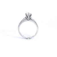 14K White Gold 0.71cttw Round Brilliant Cut Diamond Engagement Ring