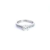 14K White Gold 0.94cttw Round Brilliant Cut Diamond Engagement Ring