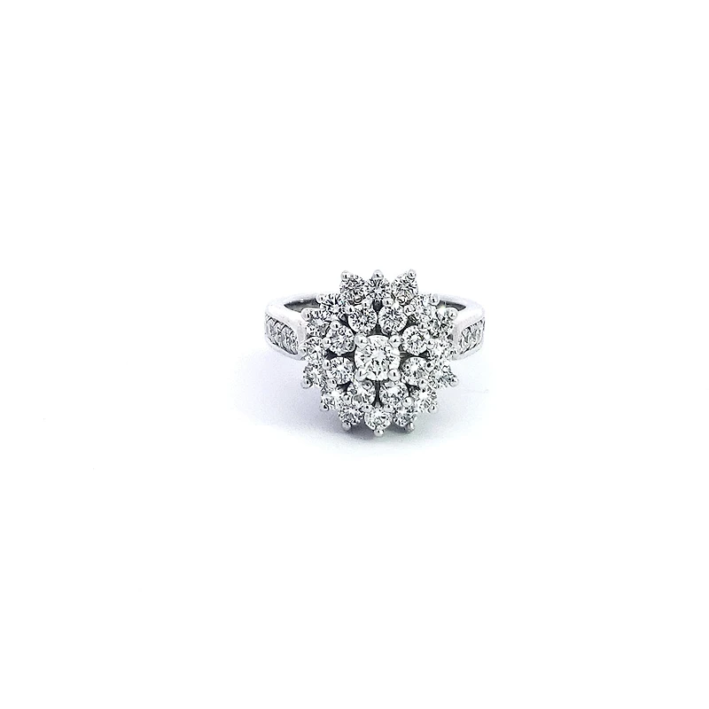 14K White Gold 1.95cttw Diamond Ring, size 6.5