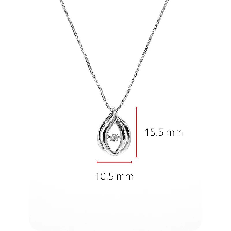 Sterling Silver 0.065cttw Canadian Diamond Necklace, 18"