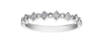 10K White Gold 0.14cttw Princess Cut Diamond Ring, size 6.5