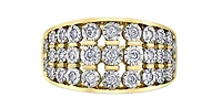 10K Yellow Gold Diamond 0.33cttw Illusion Setting Ring, Size 6.5
