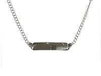Engraveable 925 Sterling Silver Bar Baby Bracelet with Curb Link 5.5"