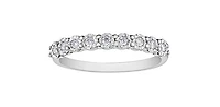 10K White Gold 0.15cttw Illusion Setting Diamond Ring, size 6.5