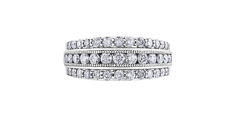 10K White Gold 1.00cttw Illusion Setting Diamond Ring, size 6.5