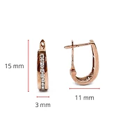 10K Rose Gold 0.25cttw Diamond Hoop Huggie Hinged Earring