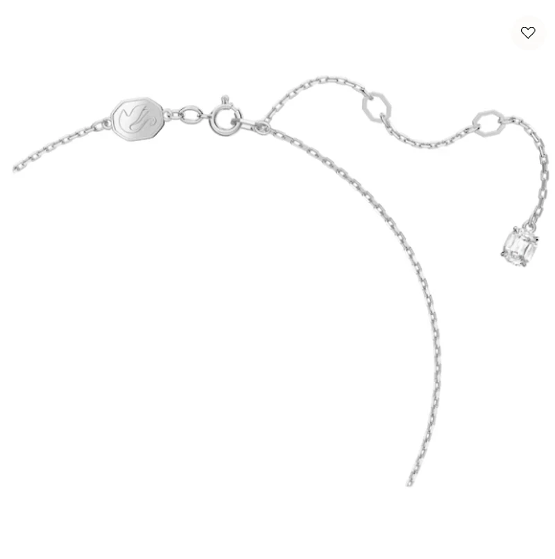 Swarovski Constella/Una pendant, Round cut, Pavé, White, Rhodium plated - 5636264