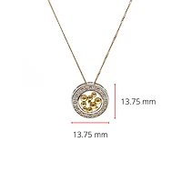 10K White & Yellow Gold 0.12cttw Diamond Pendant, 18"