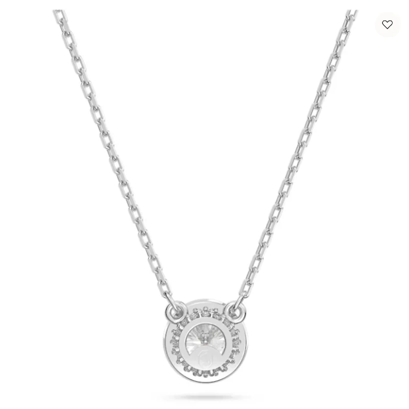 Swarovski Constella/Una pendant, Round cut, Pavé, White, Rhodium plated - 5636264