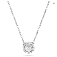 Swarovski Constella/Una pendant, Round cut, Pavé, White, Rhodium plated - 5636264