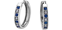 10K White Gold Sapphire and Diamond Earrings
