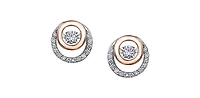 Rose & White Gold Diamond Earrings