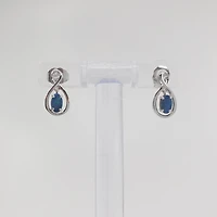 10K White Gold 5mm x 3mm Australian Doublet Opal Earrings