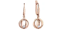 14K Rose Gold 0.124cttw Canadian Diamond Dangle Earrings