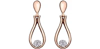 10K Rose Gold 0.06cttw Canadian Diamond Dangle Earrings