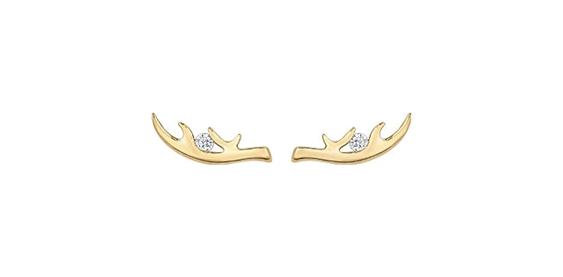 10K Yellow Gold 0.04cttw Canadian Diamond Stud Earrings