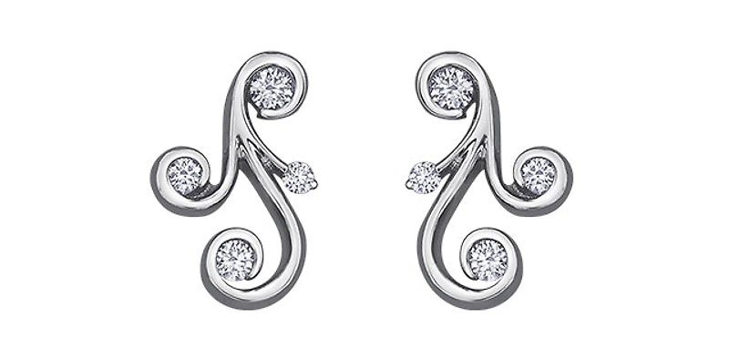 10K White Gold 0.215cttw Canadian Diamond Earrings
