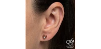 10K White & Rose Gold 0.032cttw Diamond Heart Stud Earrings