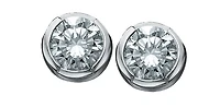 10K White Gold 0.12cttw Canadian Diamond Stud Earrings