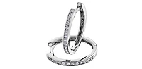 10K White Gold 0.15cttw Diamond Hoop Earrings