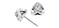 18K White Gold 0.15cttw Round Cut Canadian Diamond Stud Earrings