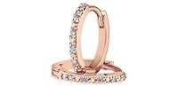 10K Rose Gold 0.05cttw Diamond Hoop / Huggie Earrings