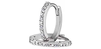 10K White Gold 0.05cttw Diamond Hoop / Huggie Earrings