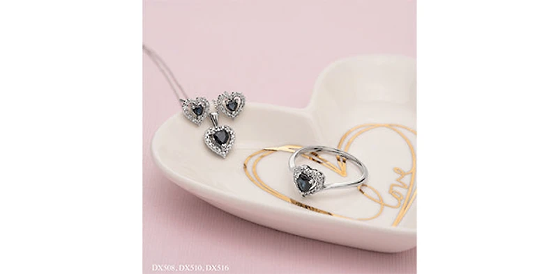 10K White Gold Sapphire and Diamond Halo Pulse Earrings with Butterfly Backings