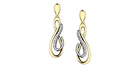 10K Yellow Gold 0.09cttw Diamond Dangle Earrings