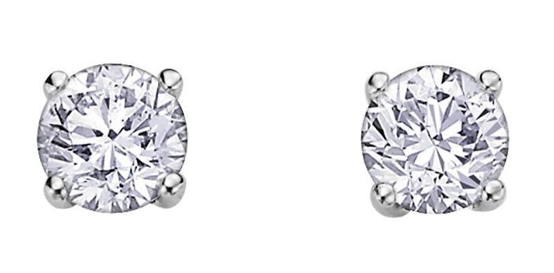 14K White Gold 0.50cttw Canadian Diamond Earrings