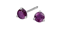 10K White Gold Amethyst Stud Earrings