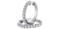 10K White Gold 1.50cttw Diamond Hoop / Huggie Earrings
